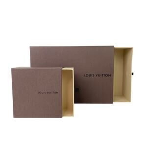 Louis Vuitton Shoe Box and Wallet Gift Box Brown Storage Drawer Box